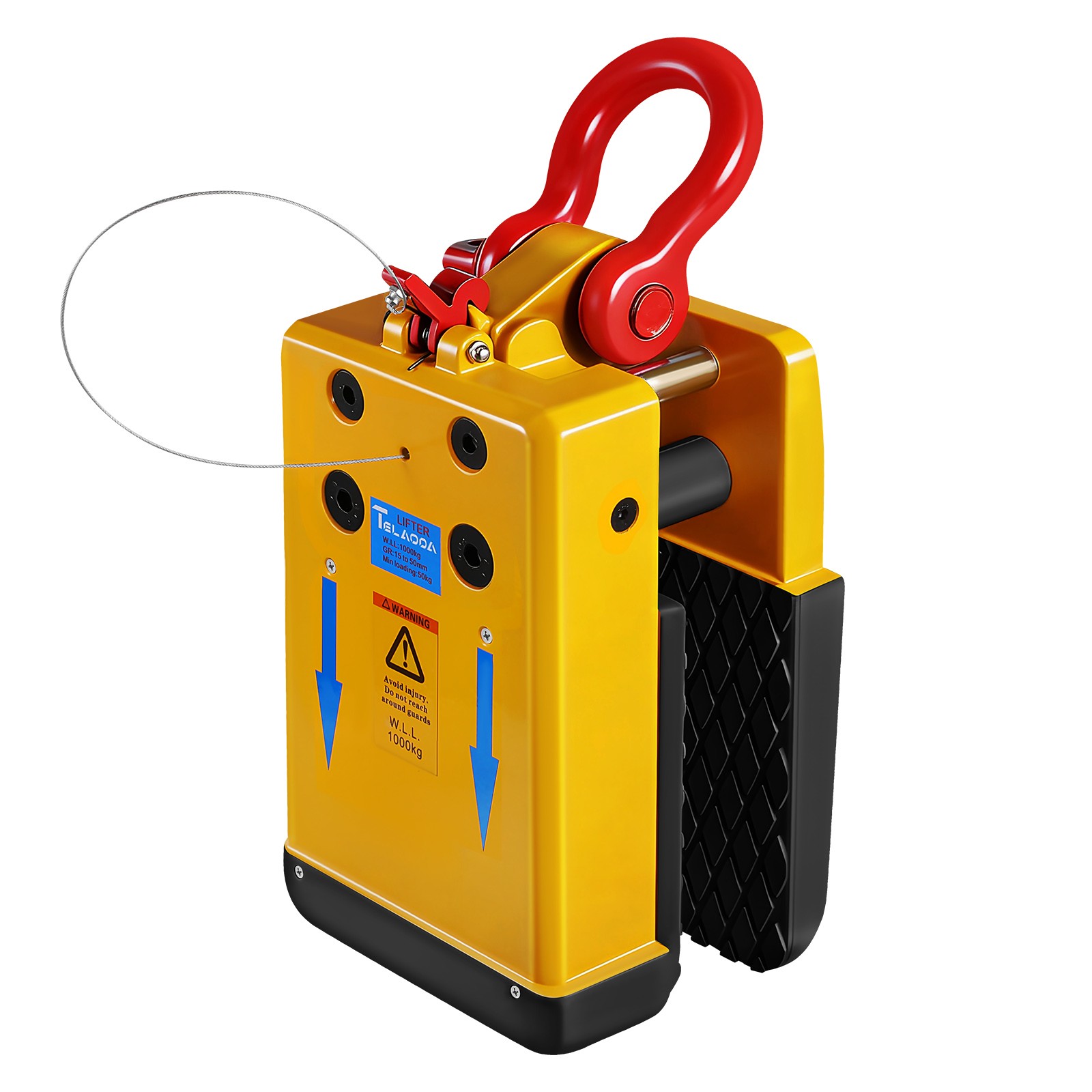 1000kg 10MM-50MM Stone Lifter Stone Slab Lifting C Clamp with Soft Rubber Jaws