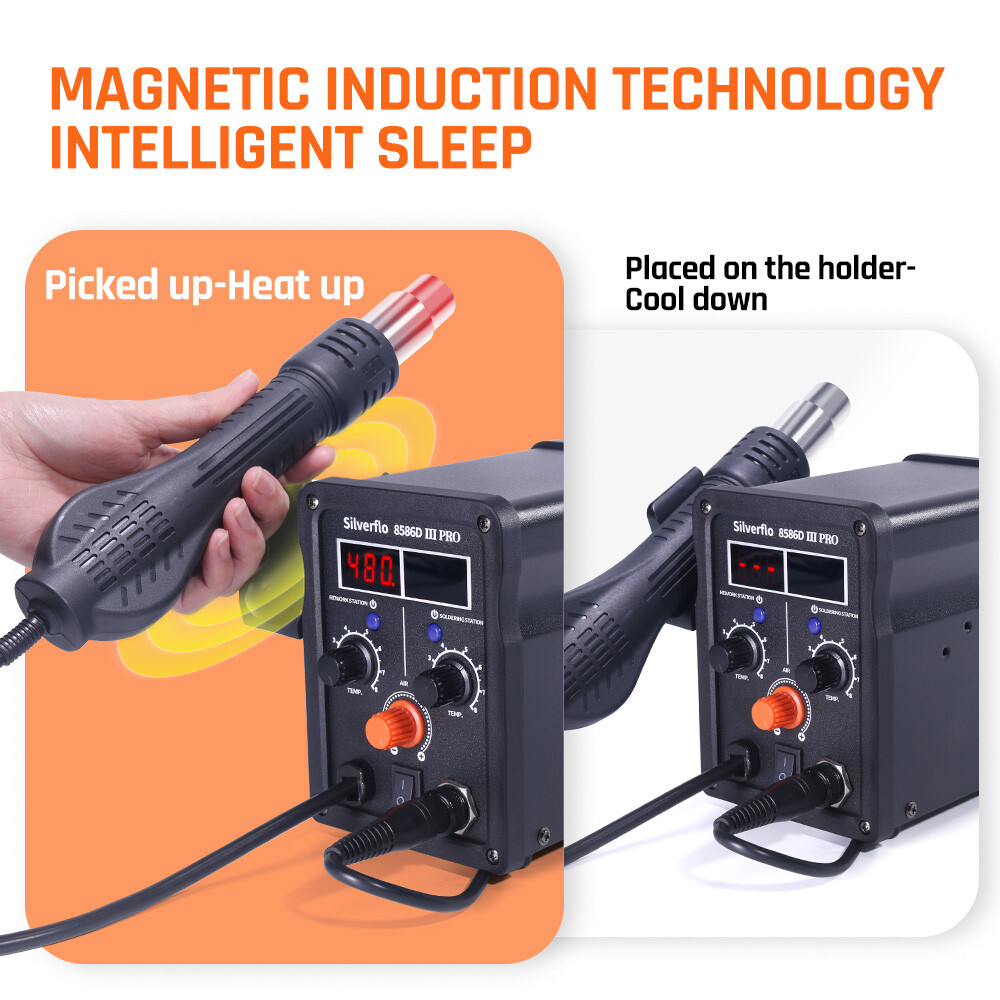 Silverflo Soldering iron Hot Air Gun Welding Station 2 in 1 Soldering Tool kit