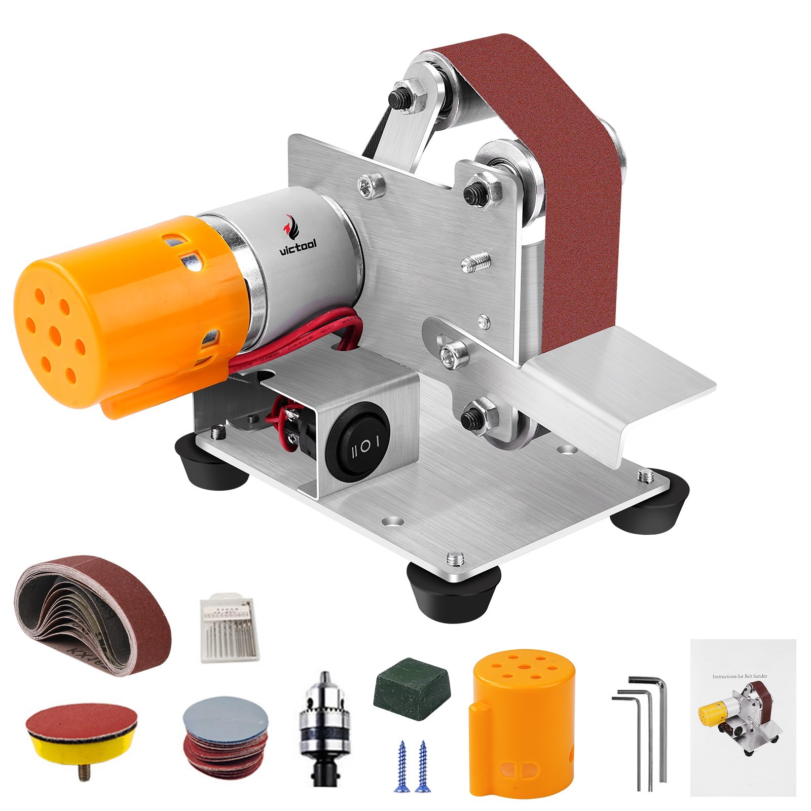 Mini Electric Belt Sander 7 Speed Benchtop Grinder Knife Sharpener Polisher US