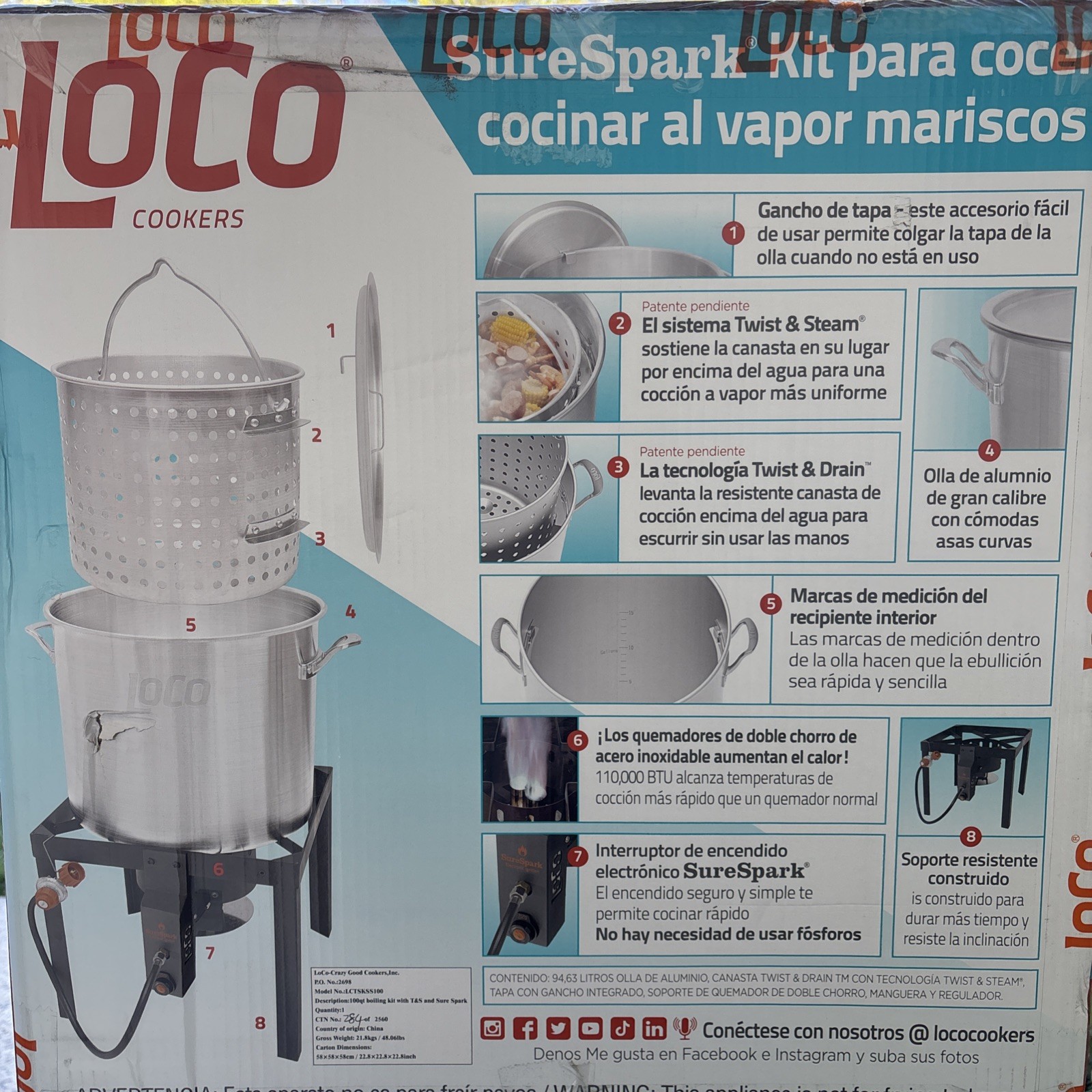 LOCO Boiling Kit 100-Qt Propane Single Burner Stainless