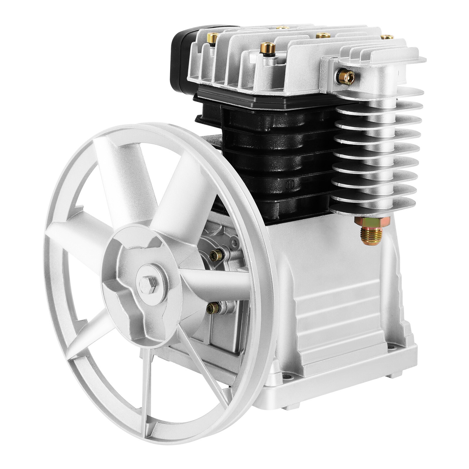 3HP Air Compressor Pump Head Aluminum 2.2KW 1.0mpa 2 Cylinder 1 Stage 250L/66Gal