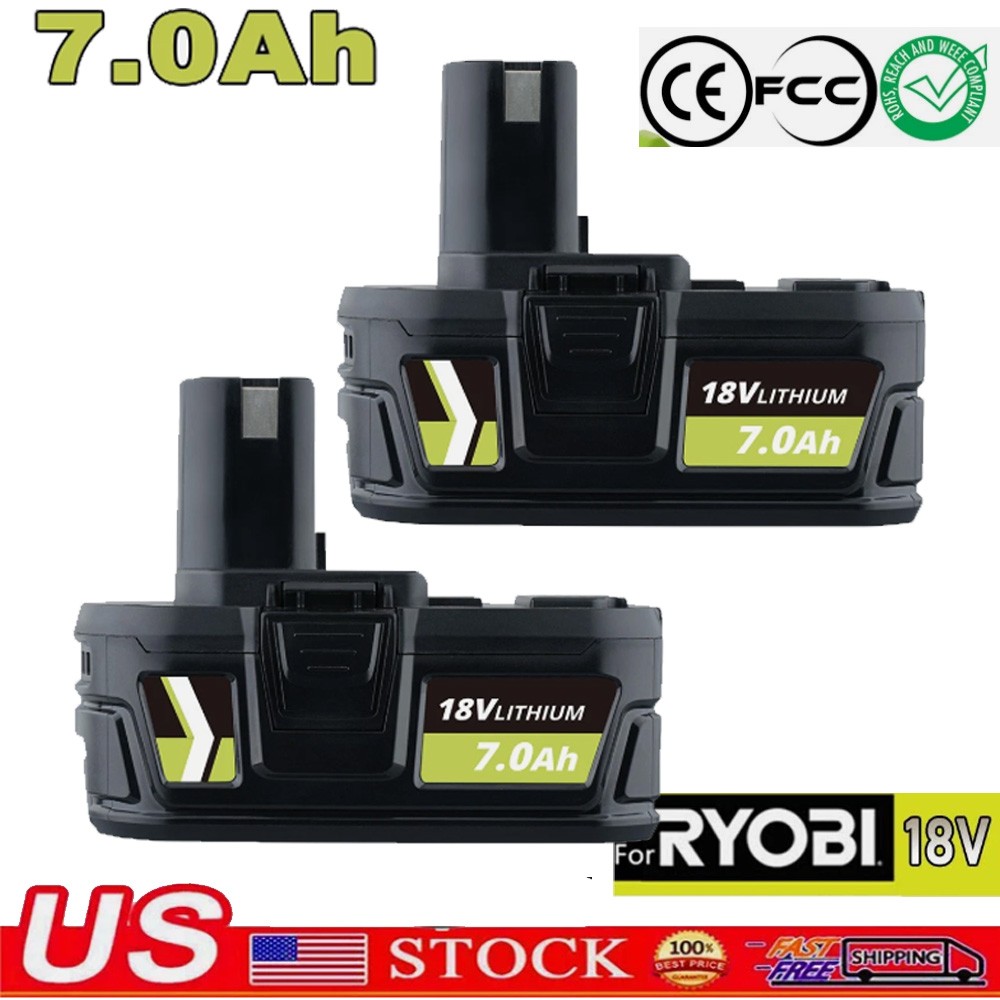 2PACK 7.0Ah For RYOBI 18V Battery One Plus High Capacity P108 Lithium-Ion P102