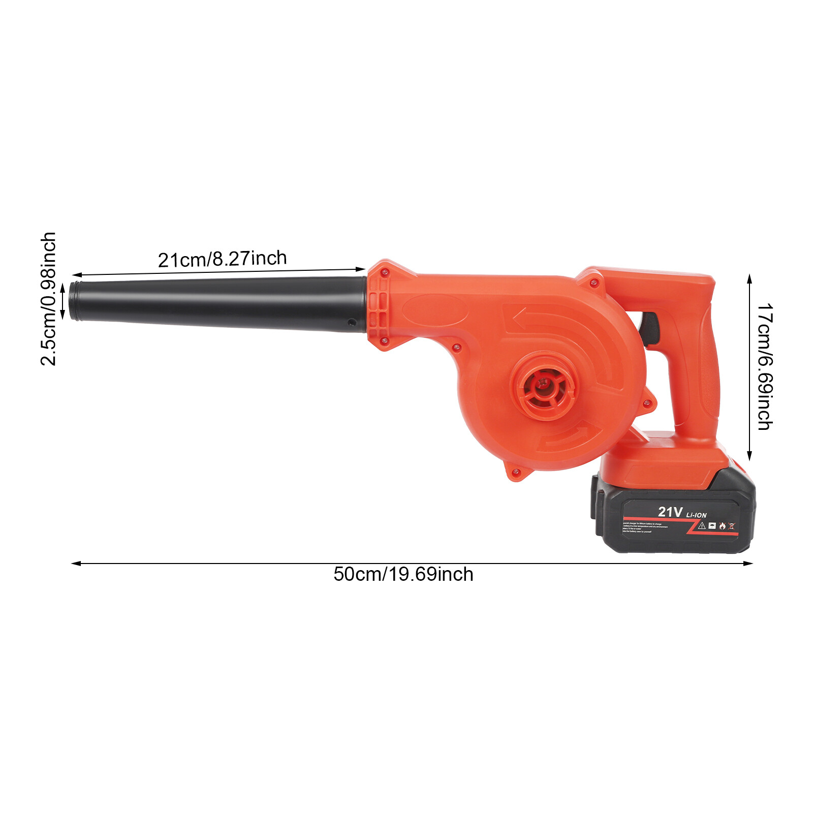 800W Battery Powered Cordless Leaf Blower, 6000-8000rpm Suction Blowing Machine