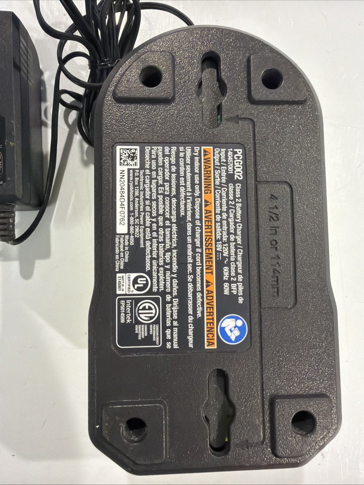 Genuine Ryobi 18V ONE+ Li-Ion Battery Charger PCG002