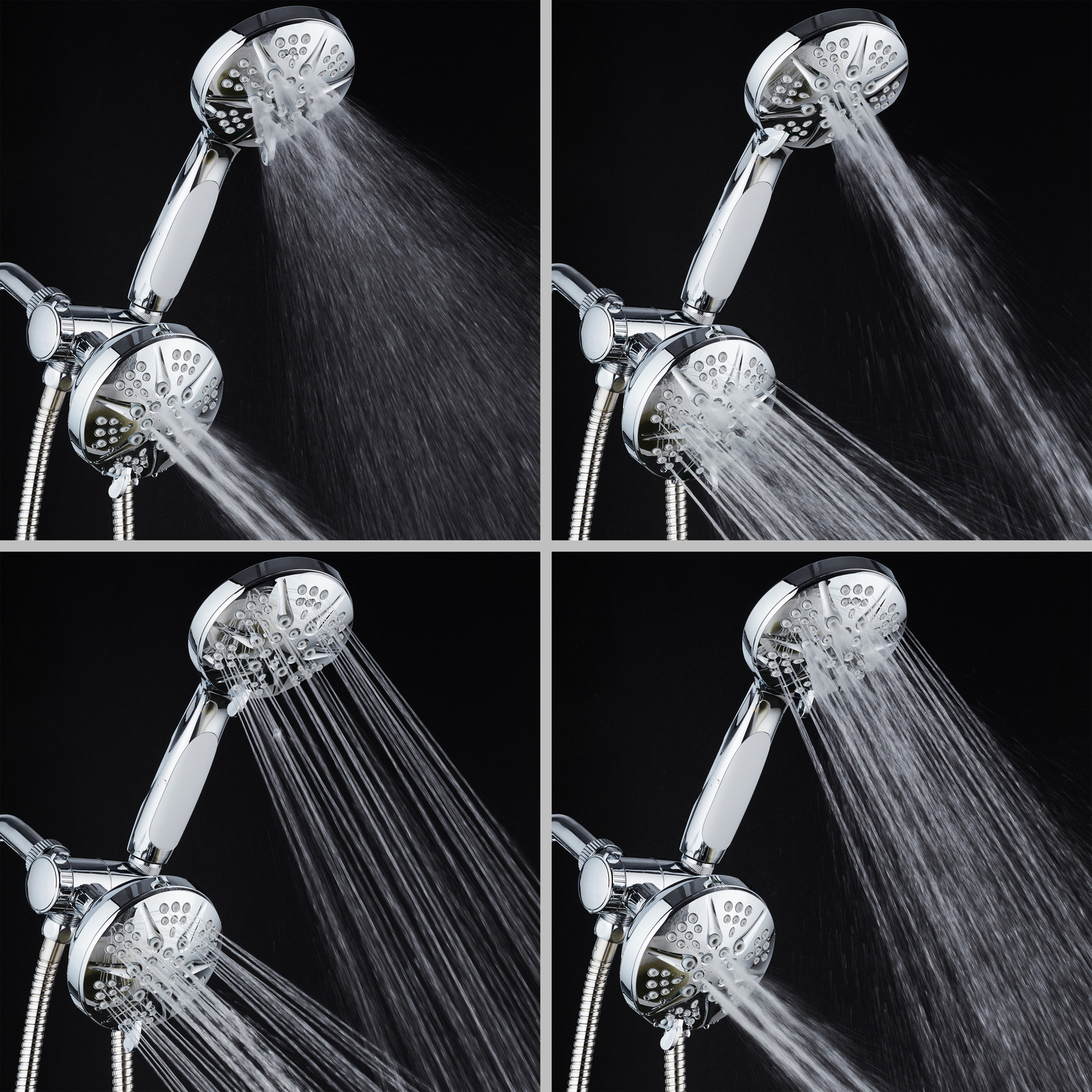 NOTILUS High-Pressure 48-Setting 3-Way Twin 4.3 Inch Shower Head Combo