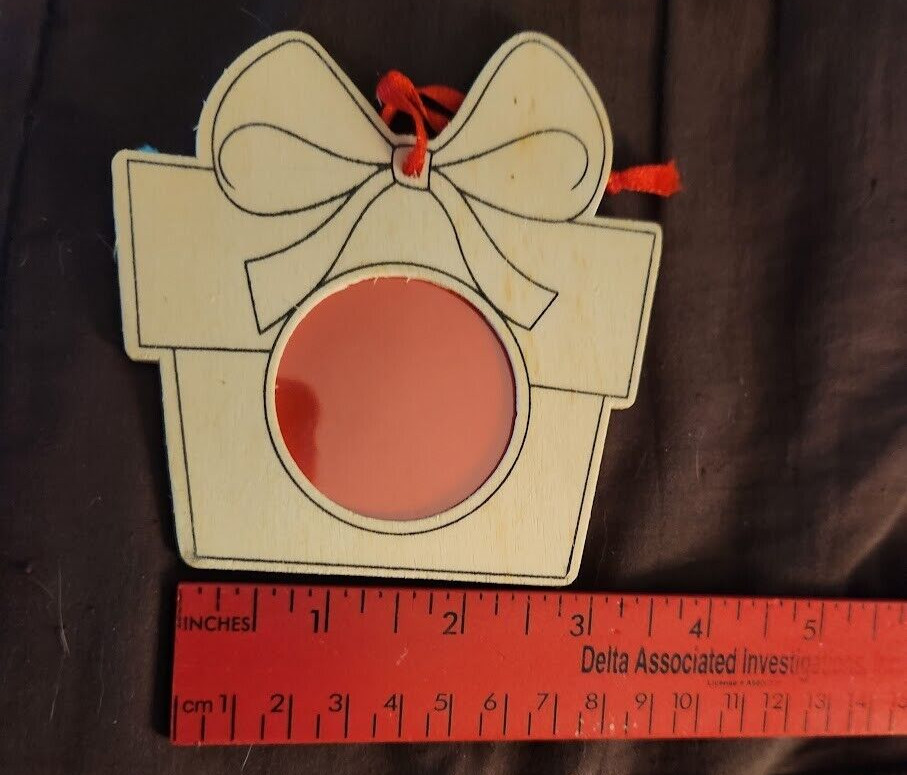 Brand New 7 Un-Colored/Painted Michael’s Wooden Christmas Present Ornaments