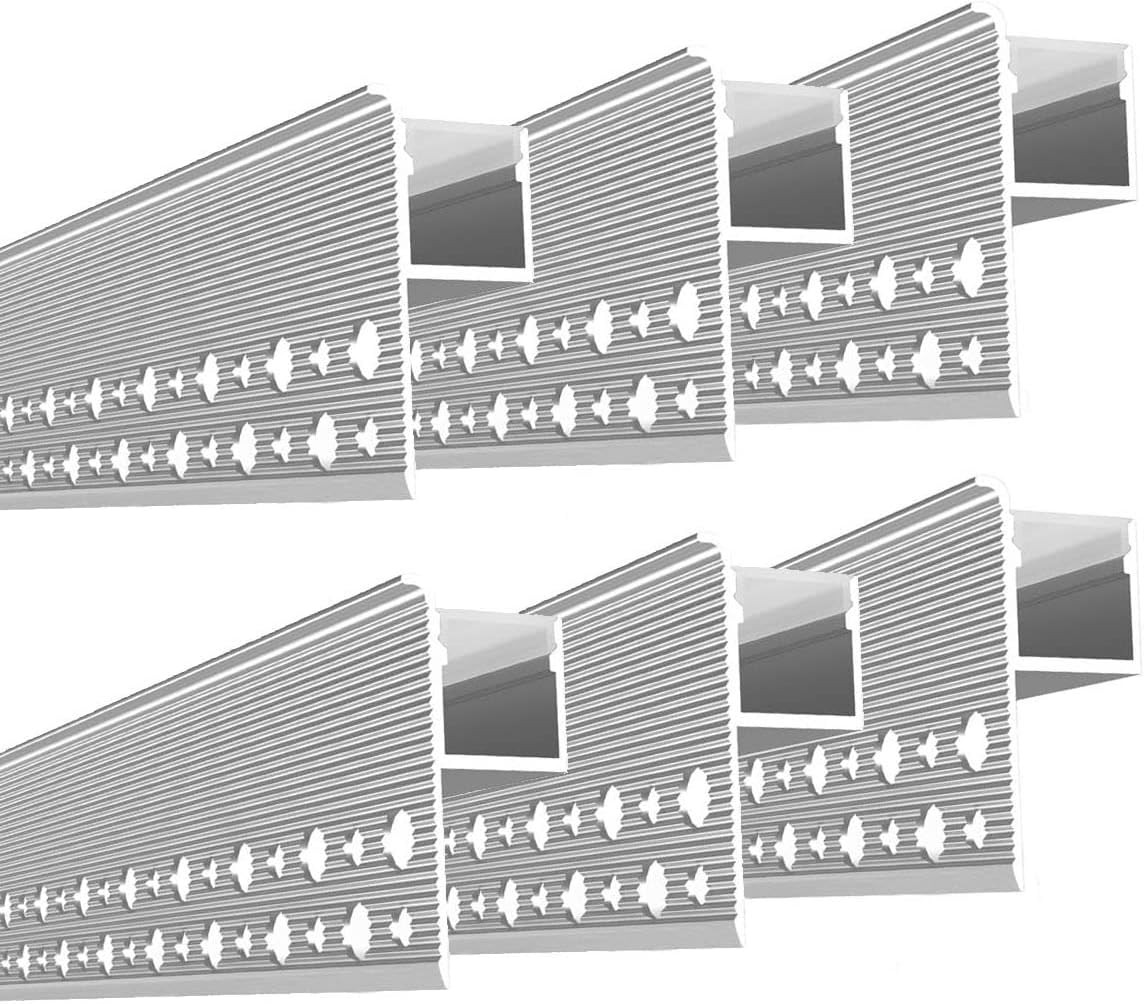 Trimless LED Channel 6 Pack – 6.6FT Aluminum Profile for Wall & Ceiling