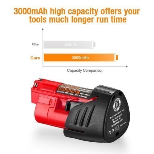 NEW For Milwaukee for M12 LITHIUM Extended Capacity 8.0Ah LCD Battery 48-11-2460