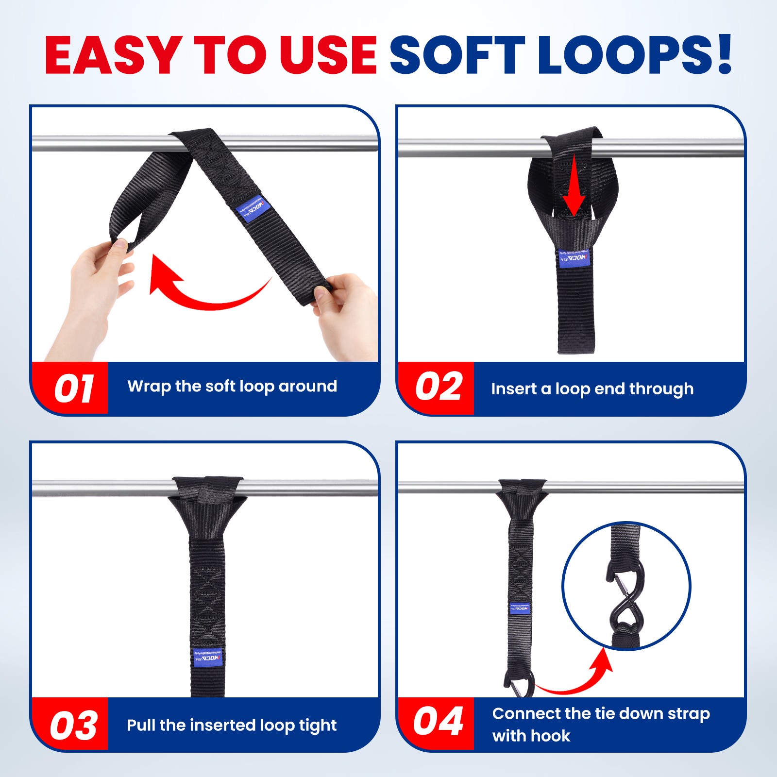 Heavy Duty Tie Down Kit – 10643 Lbs Breaking Strength Tie Down Straps 1.6″ x 17′