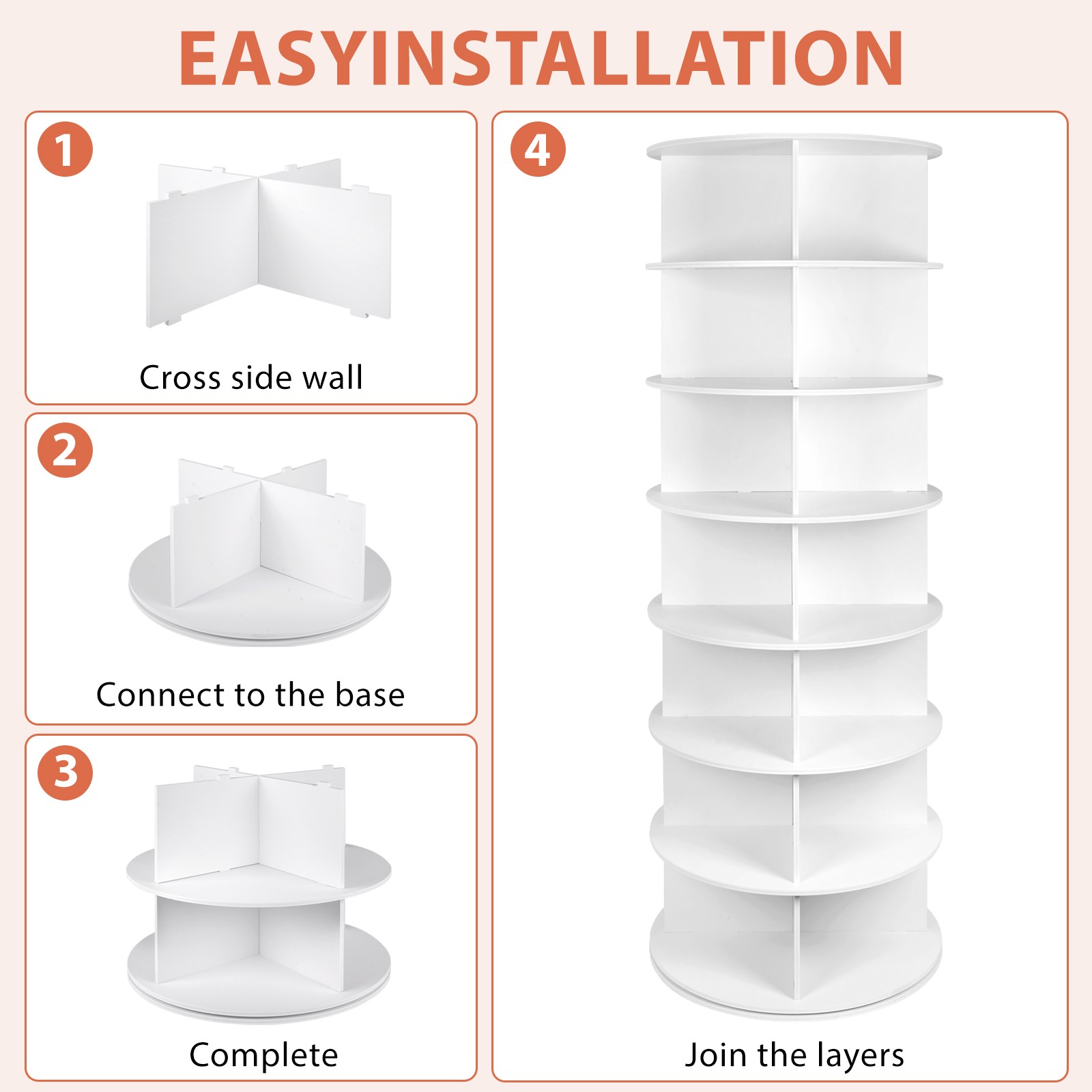 7 Tier Rotating Shoe Rack Tower Organizer Revolving 360 White Shoe Rack Storage