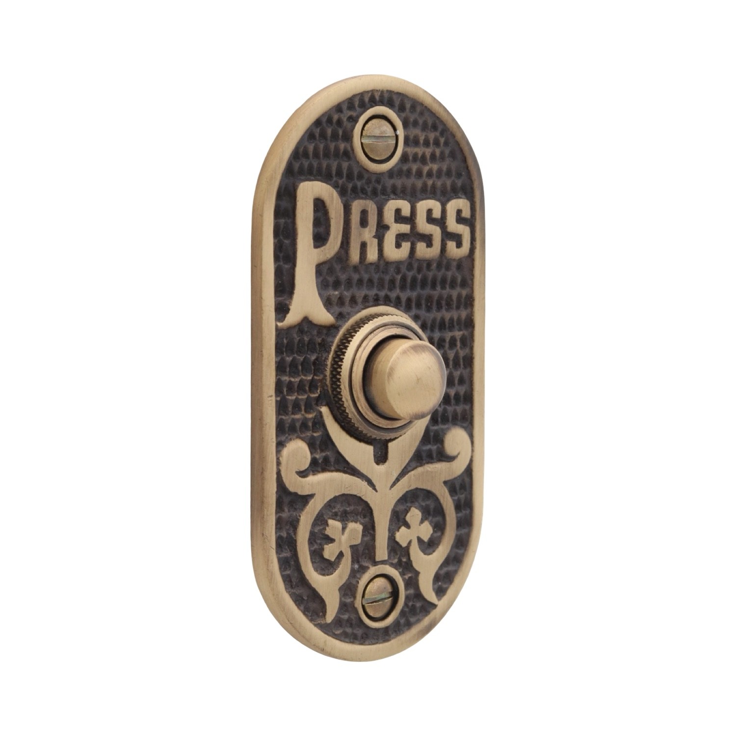 PRESS Oval Push Button Doorbell Solid Cast Brass – 3 Finish Choices