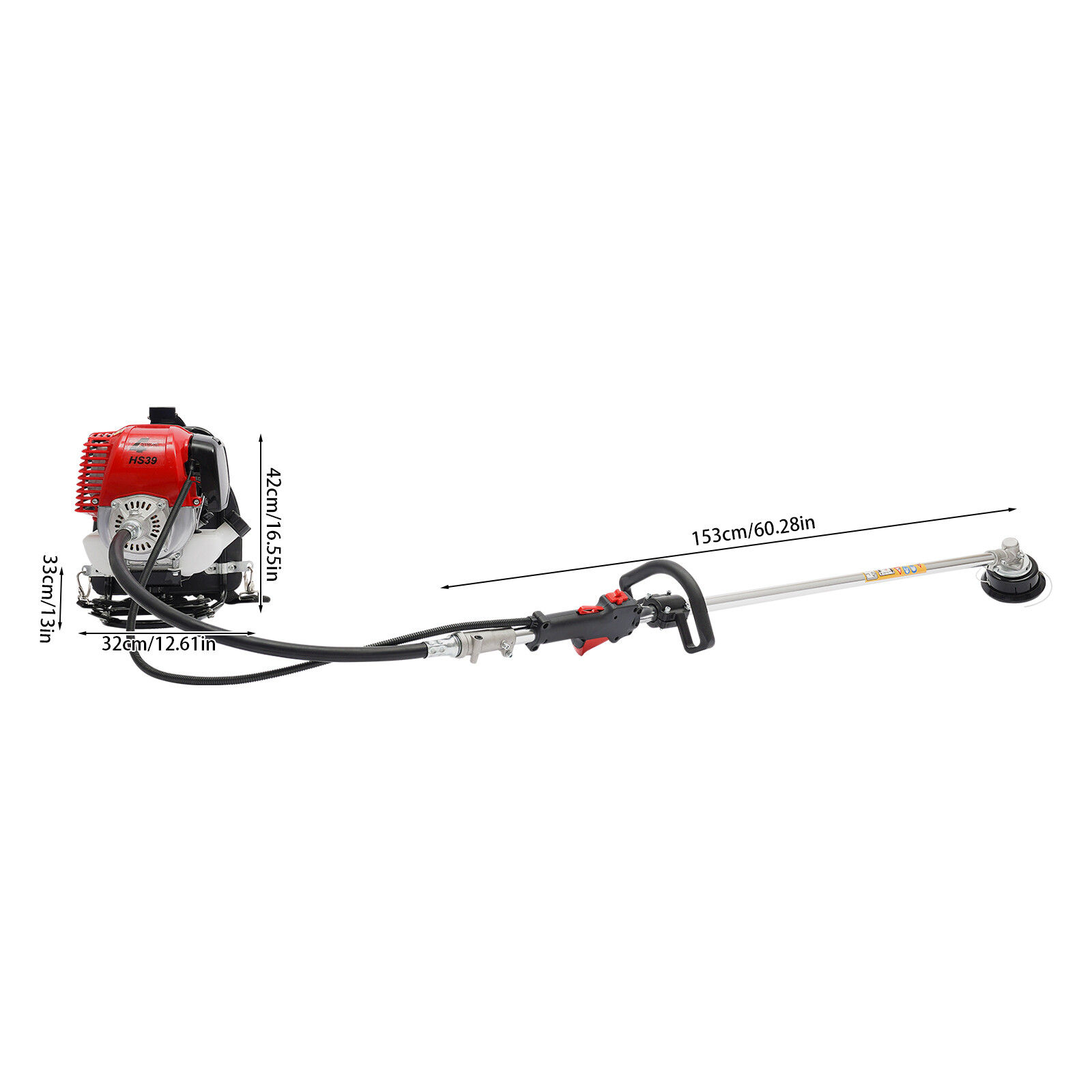 31CC 4-stroke Backpack Gas Garden Brush Cutter Grass Trimmer Lawn Mower+Pumping