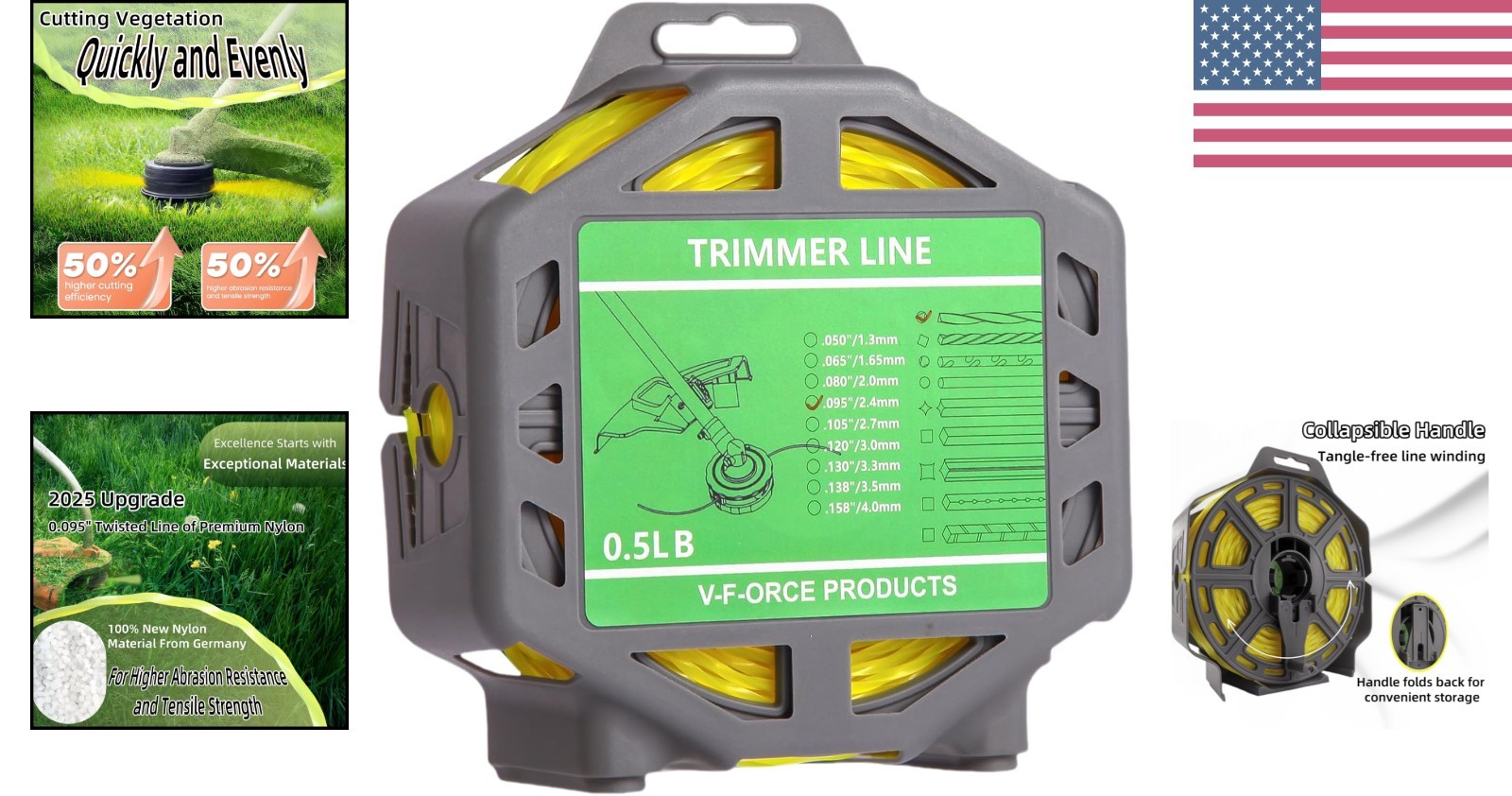 0.5 LB Nylon Trimmer Line .095 – Expertly Twisted for Precision Cutting