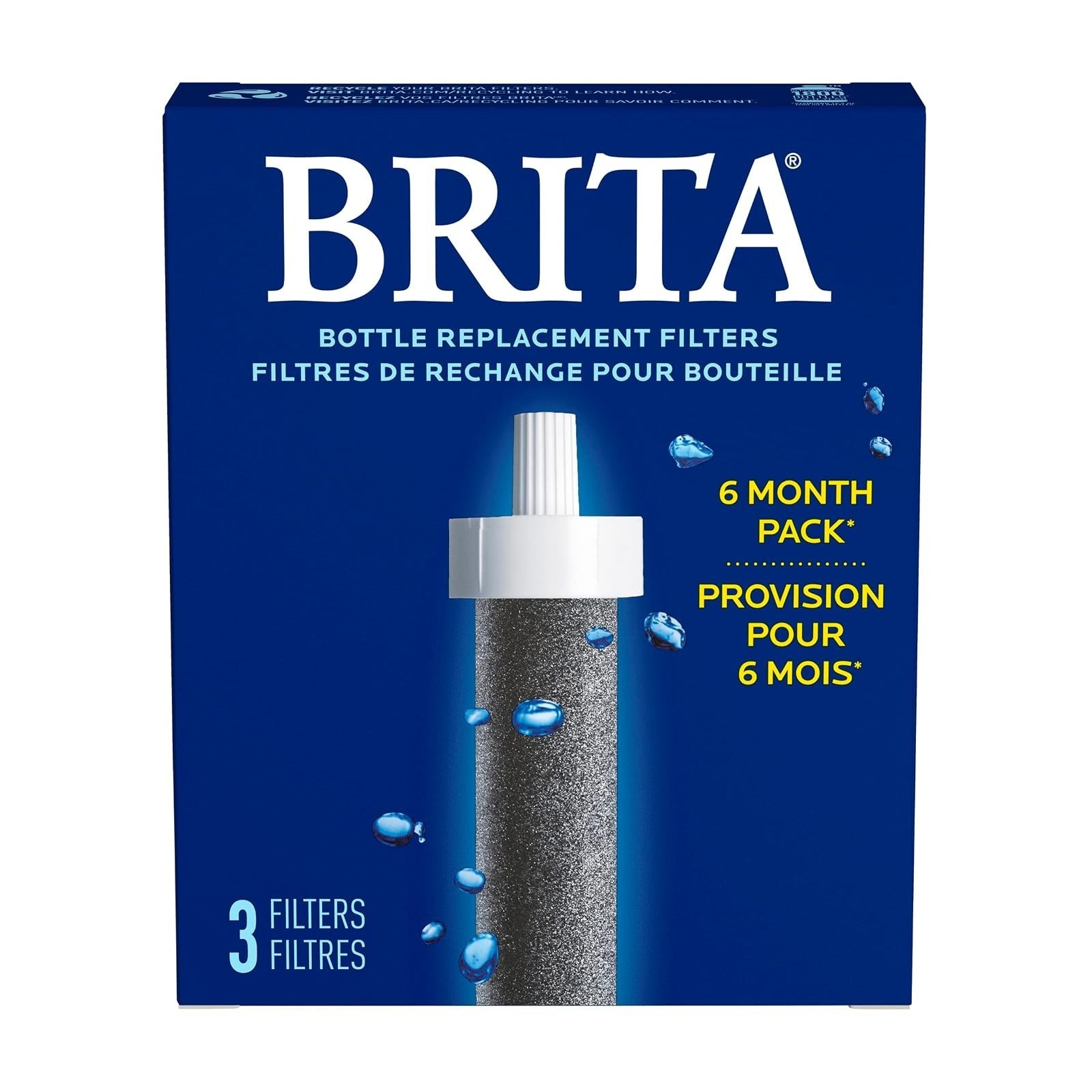 BRITA Water Bottle Replacement Filters – BPA-Free, 3 Pack, Lasts 2 Months