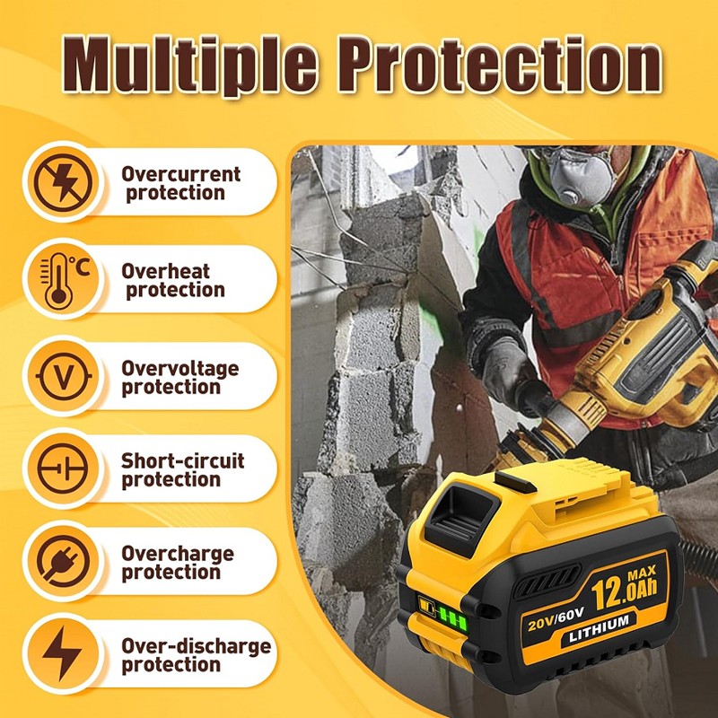 2Pack 12.0AH For DEWALT DCB609 20V/60V MAX FLEXVOLT Lithium-Ion Battery DCB609-2