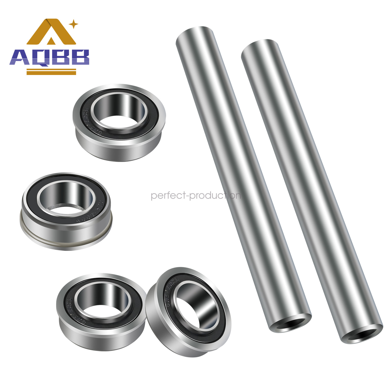 2*Stainless Steel Front Axle & Bearing Conversion Z242 246 248 254 6″Sleeve