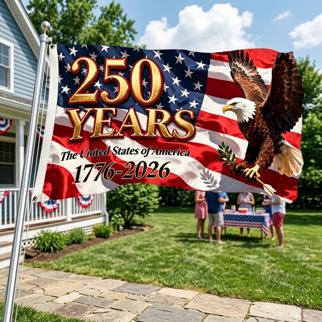 USA 250Th Anniversary Patriotic Design America Flag 3X5 Ft 1776-2026