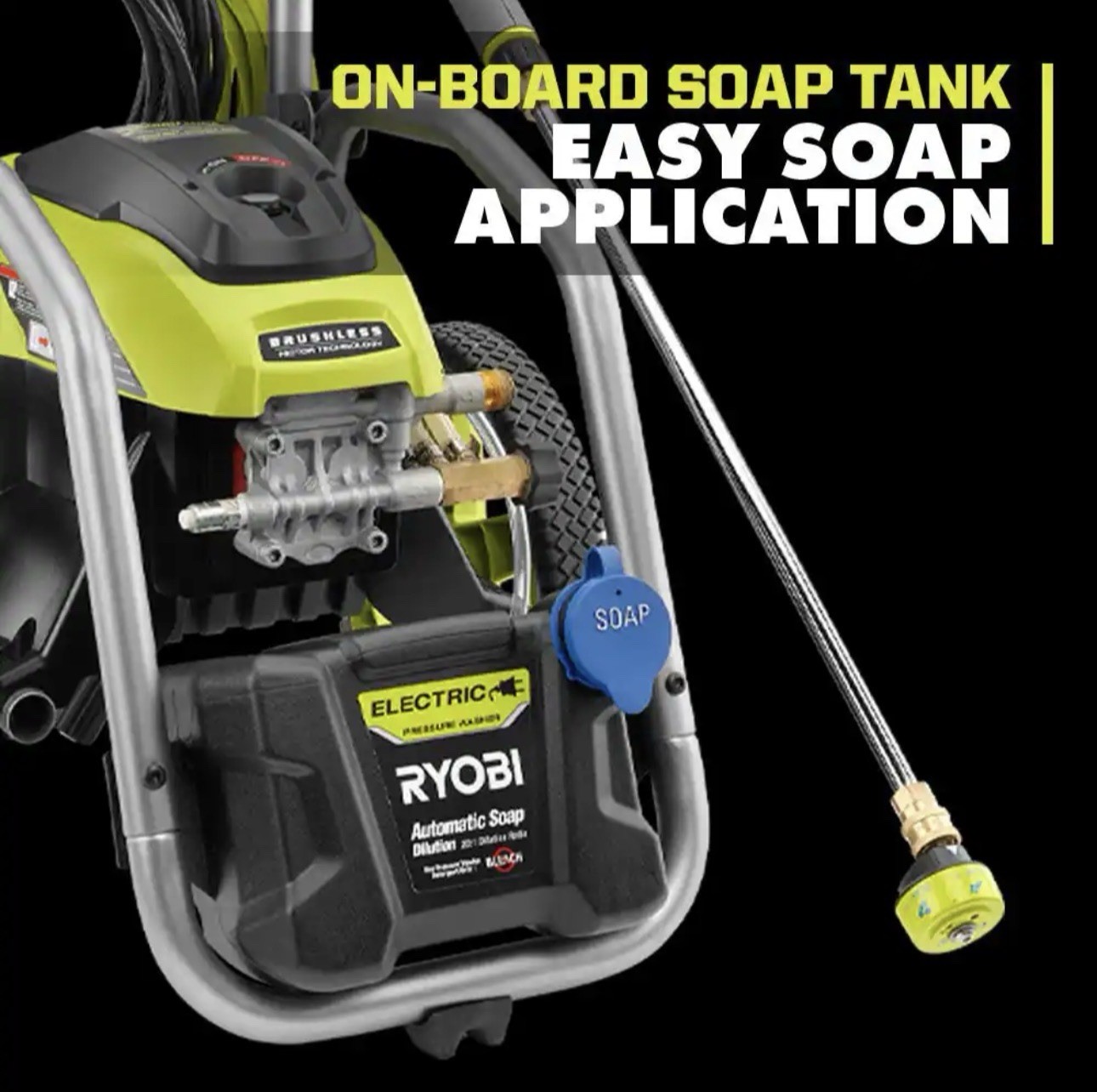 RYOBI RY143011 Brushless 3000 PSI Corded Pressure Washer w/ Surface Cleaner