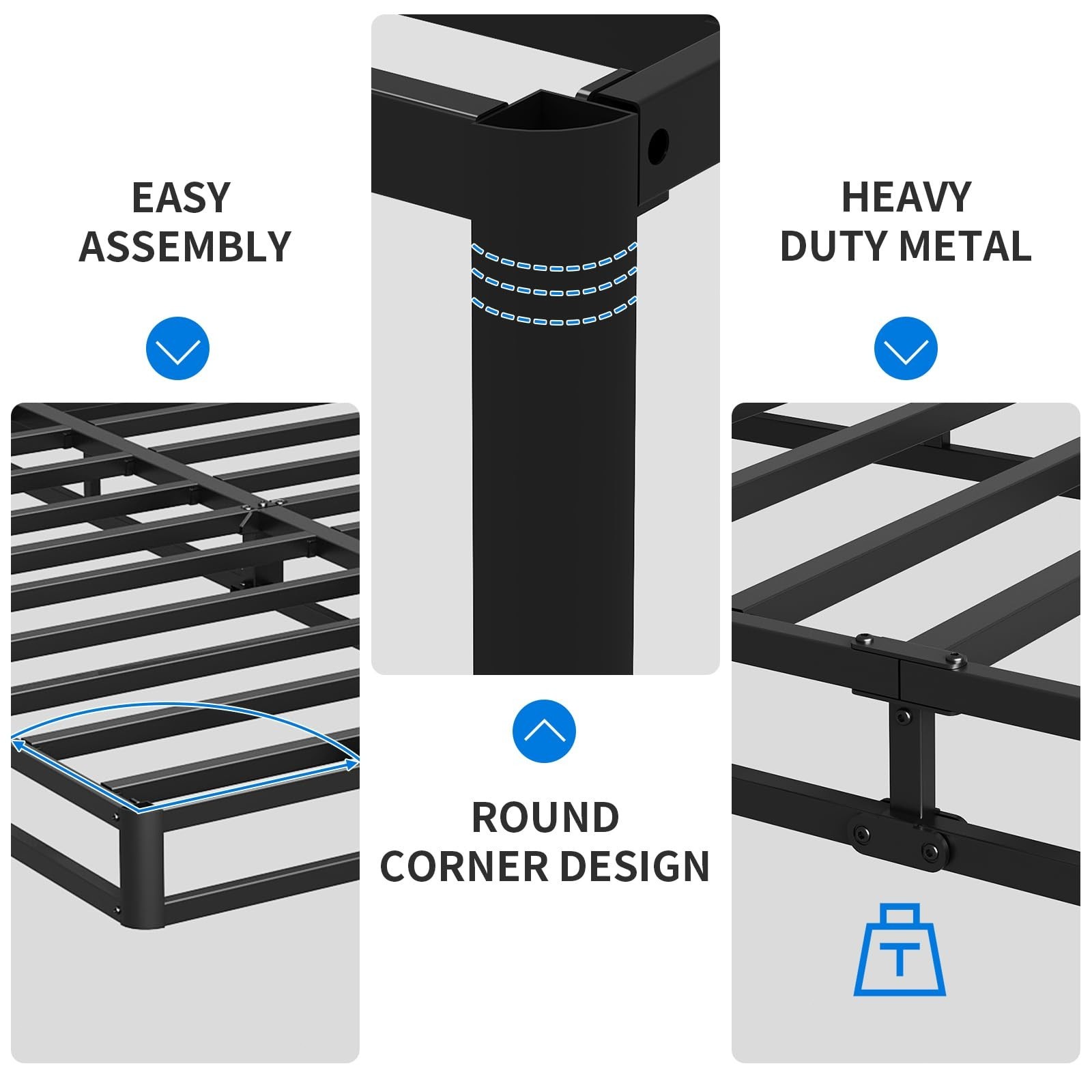 Box Spring 5 in Steel Bed Mattress Foundation Folding Queen Size