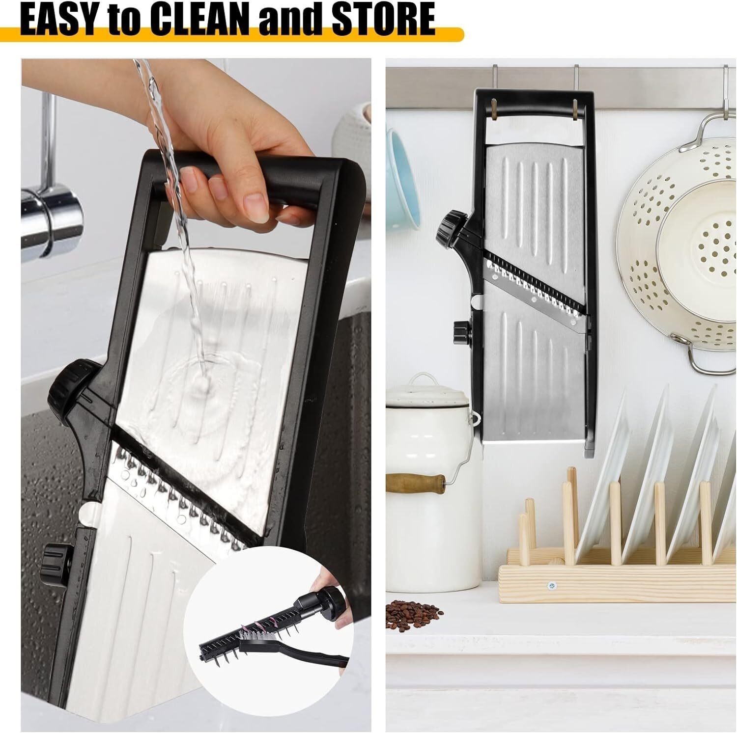 7-in-1 Adjustable Stainless Steel Mandoline Vegetable Food Slicer for Kitchen