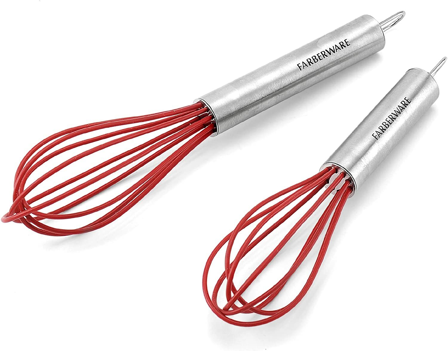 Farberware Professional Silicone Mini Whisks, Set of 2 – Red