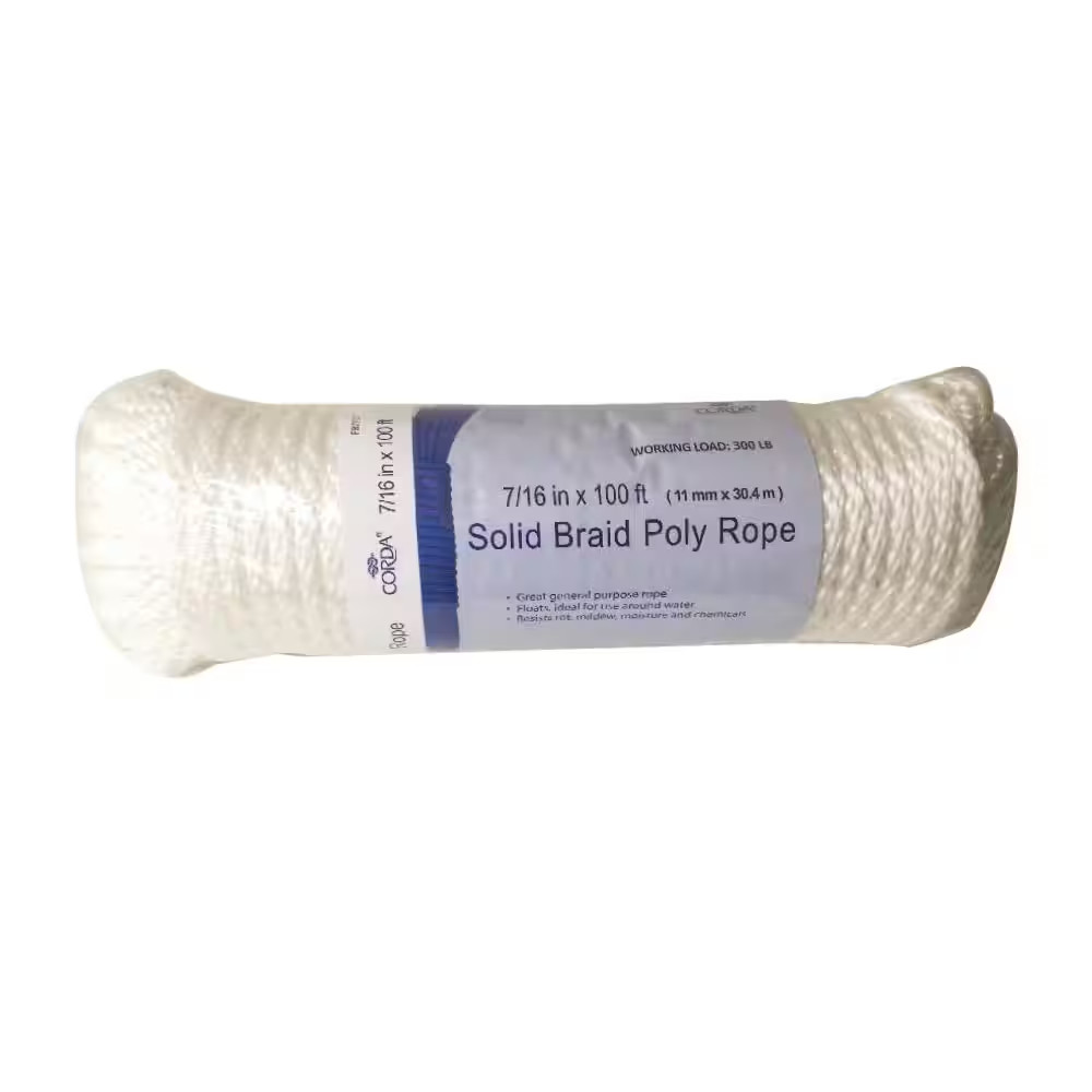 7/16 In. X 100 Ft. Solid Braid Poly Non-Wire Rope