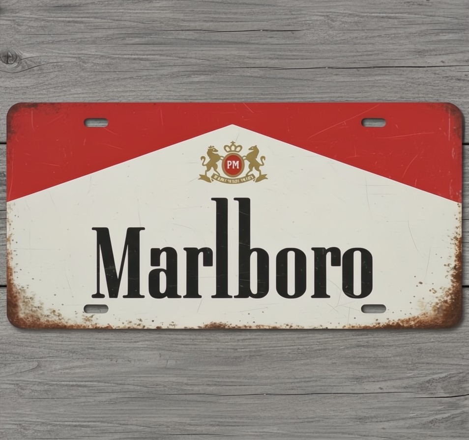 Marlboro Cigarettes 6 x 12 Vintage Novelty Aluminum License Plate New!