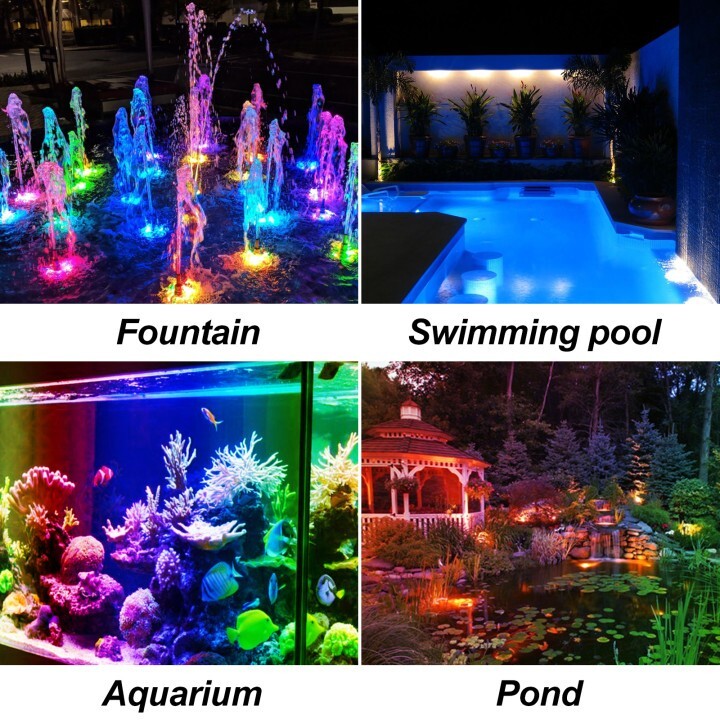 T-SUN 2 IN 1 Solar Pond Lights RGB Outdoor Landscape Underwater Fountain Lamps
