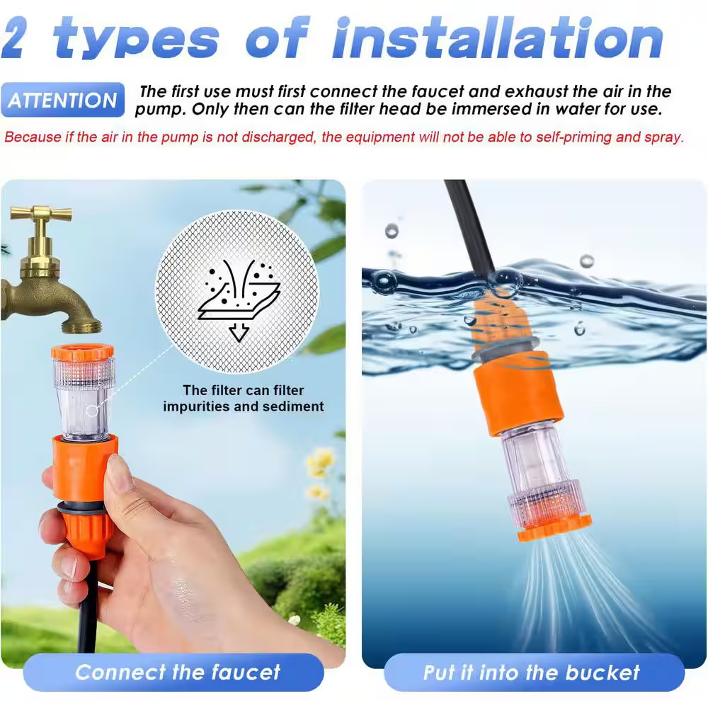 Portable Outdoor Misting Cooling System with Booster Pump, 20 Nozzles, Continuou