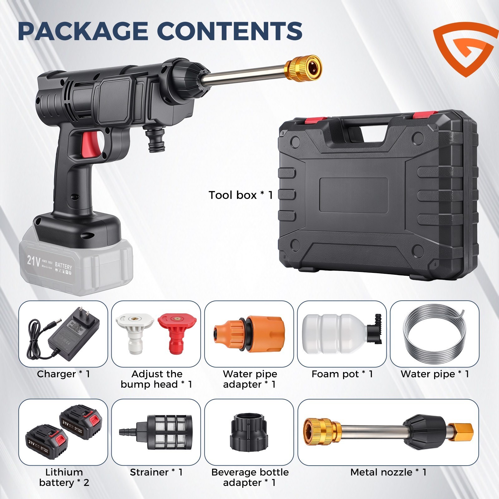 Water Pressure Washer For vehicles Portable 70 dB US 1.2mpa/145PSI Cordless