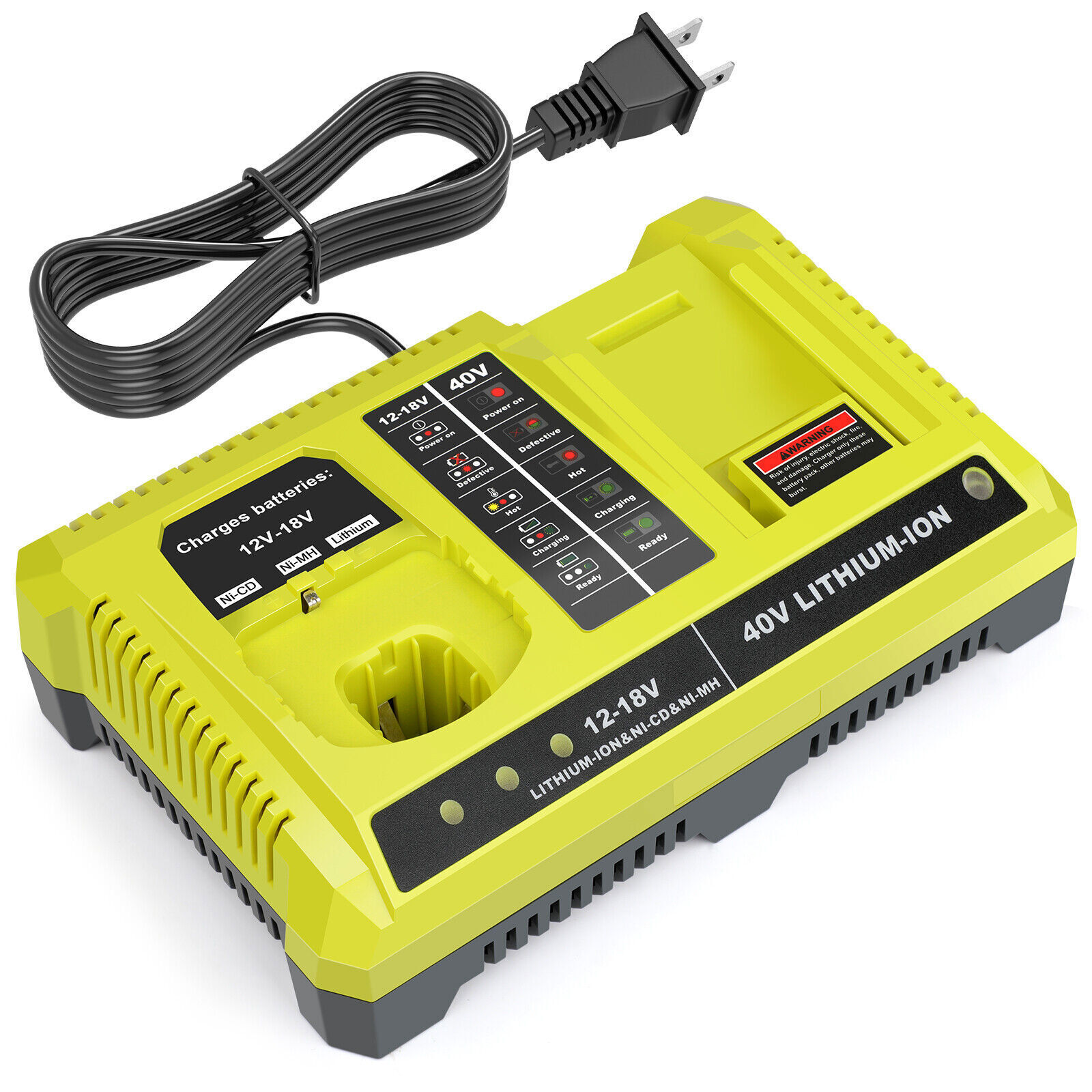 Battery Charger for Ryobi 18V 40V Lithium-Ion Ni-Cd One+ Plus P117 P119 OP4060