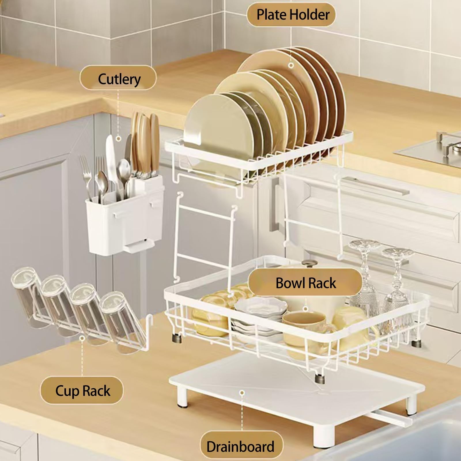 Dish Drying Rack Cup Drainer Stainless Steel Strainer Holder Kitchen organizer