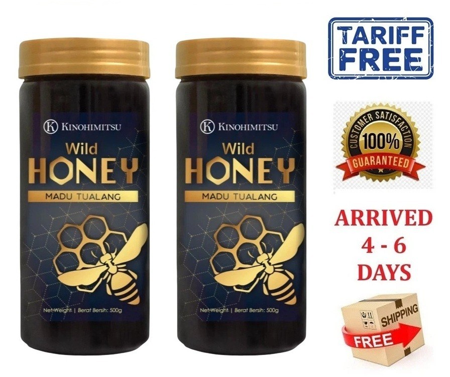 2 Jars Kinohimitsu Wild Tualang Honey 500g ( No import Duties For USA )