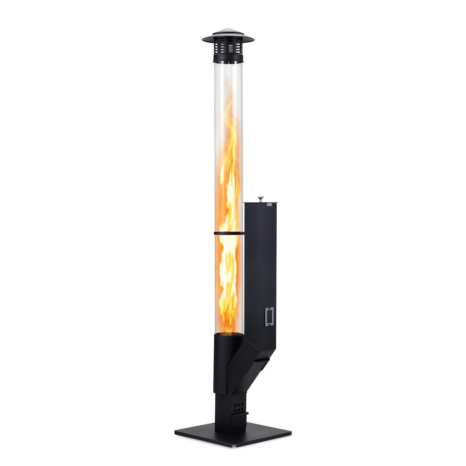 56 Inch Patio Pellet Heater Outdoor Smokeless Portable Wood Pellet Burning Flame