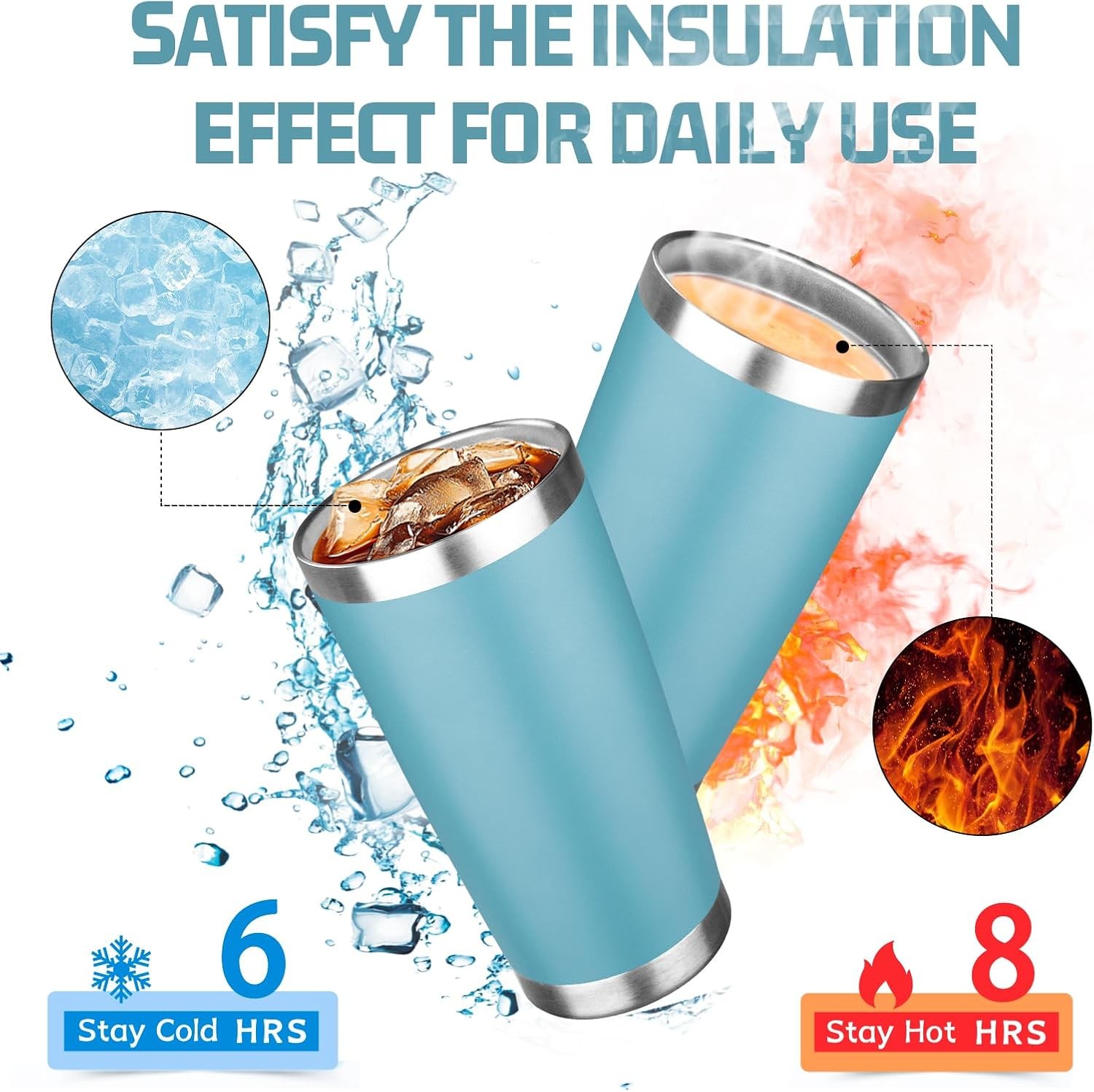20oz Double Wall Vacuum Insulated Stainless Steel Coffee Travel Mug with Lid