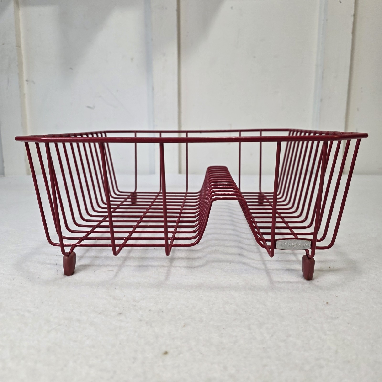 Vtg Rubbermaid Dish Drain Rack Coated Wire RED 14″x12.5″x5