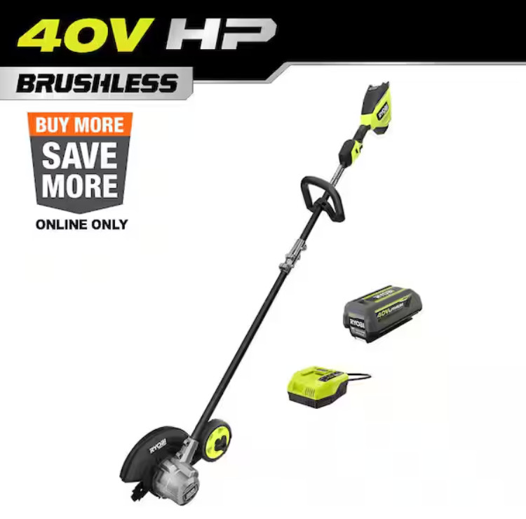 40V HP Brushless Stick Lawn Edger with 4.0 Ah Battery and Charger