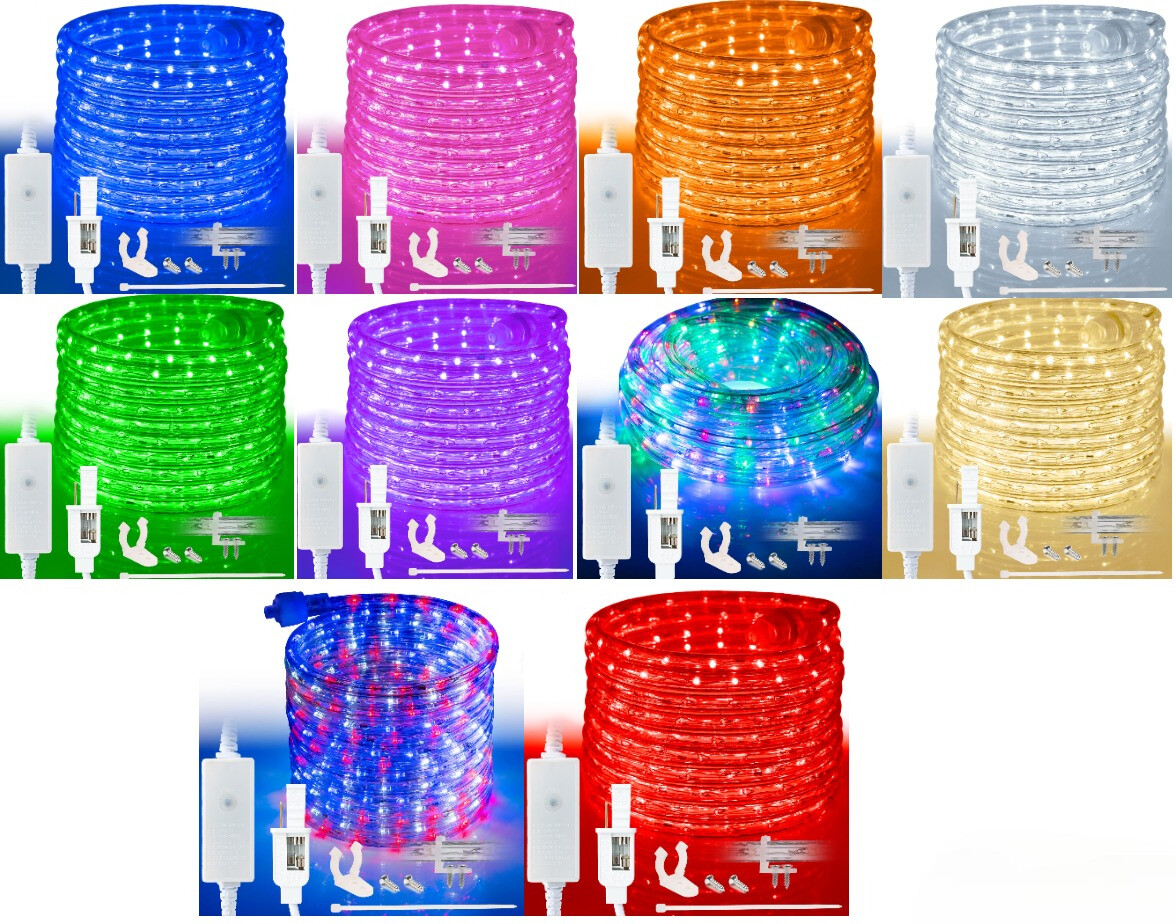8-Mode LED Rope Light, Outdoor Waterproof Connectable Accent Lighting