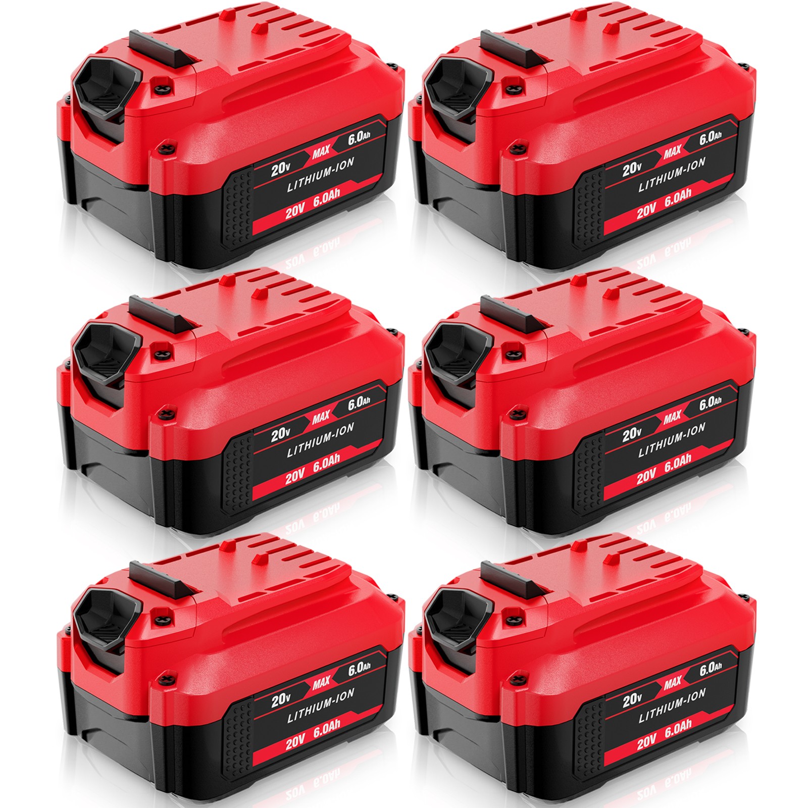 6PACK 20V 6.0AH For Craftsman 20 Volt MAX Li-ion Battery CMCB204 CMCB202 CMCB201