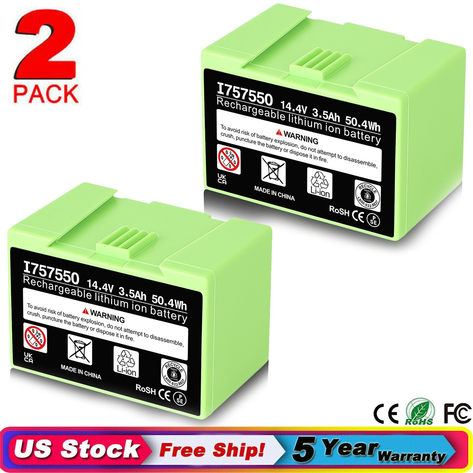 2x For iRobot Roomba ABL-D1 3.5Ah Battery i3 i4 i7 e5 7150 7550 5150 e5158 e5154