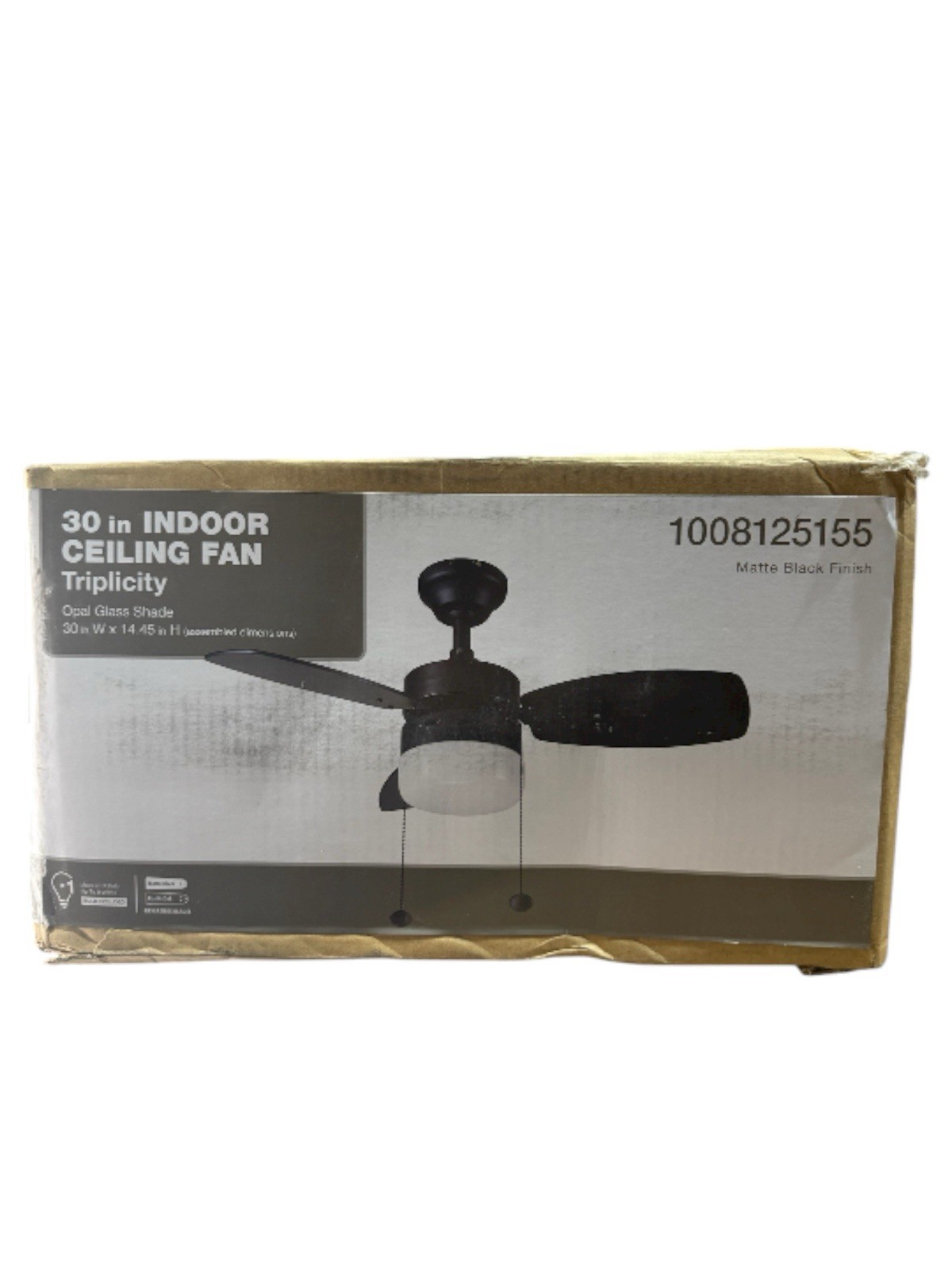 Hampton Bay Triplicity 30” Ceiling Fan Blades Set Part E DB30TMB-LP (3 pcs)