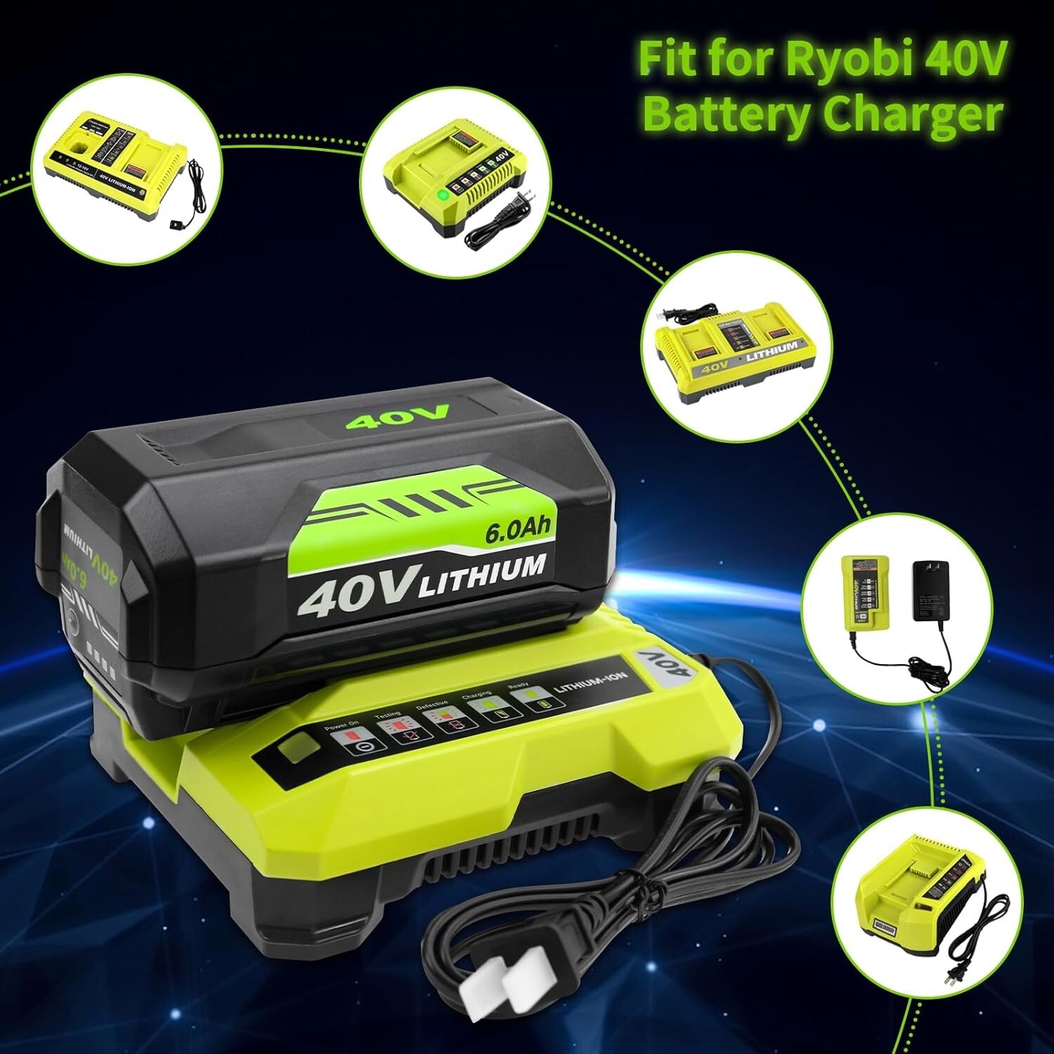 2PACK For RYOBI OP40404VNM 40V 4AH LITHIUM-ION RECHARGEABLE BATTERY OP4050