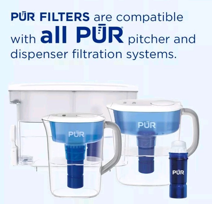 Sealed PUR Plus 3-In-1 Water Filtration 4 Month 2 Pack Pitcher Filter Drinking