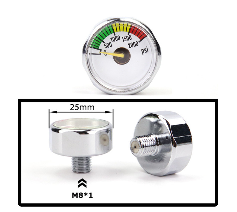 PCP Air Mini Micro Pressure Gauge Manometre Manometer 1/8BSP(G1/8) 1/8NPT M10 M8