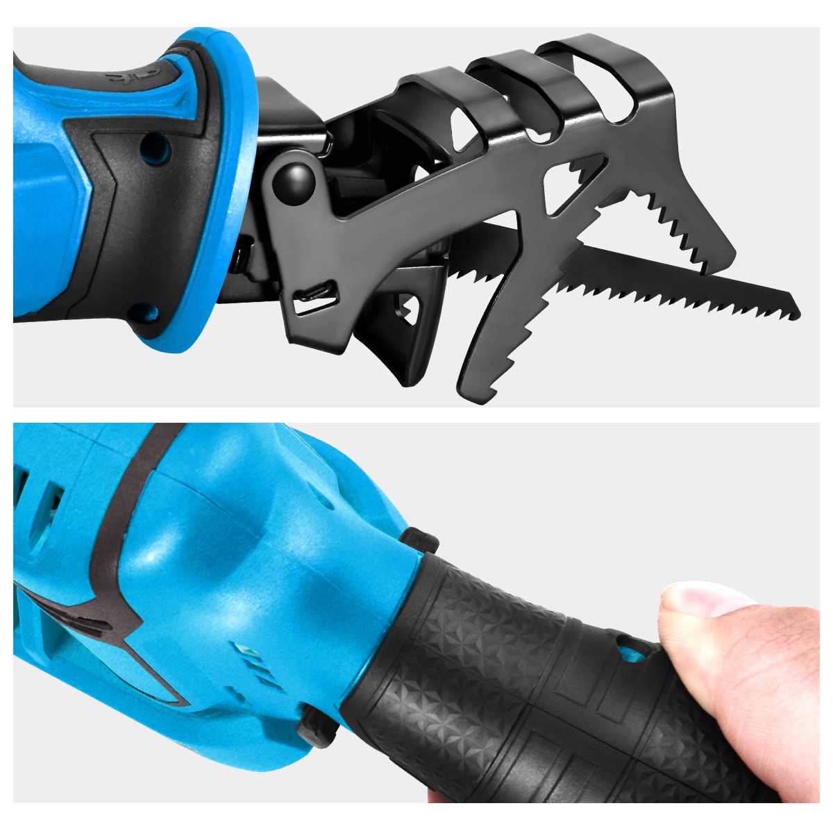 DNA Motoring 12V Cordless Reciprocating Saw w/Blade and Holding Bracket Kit Blue