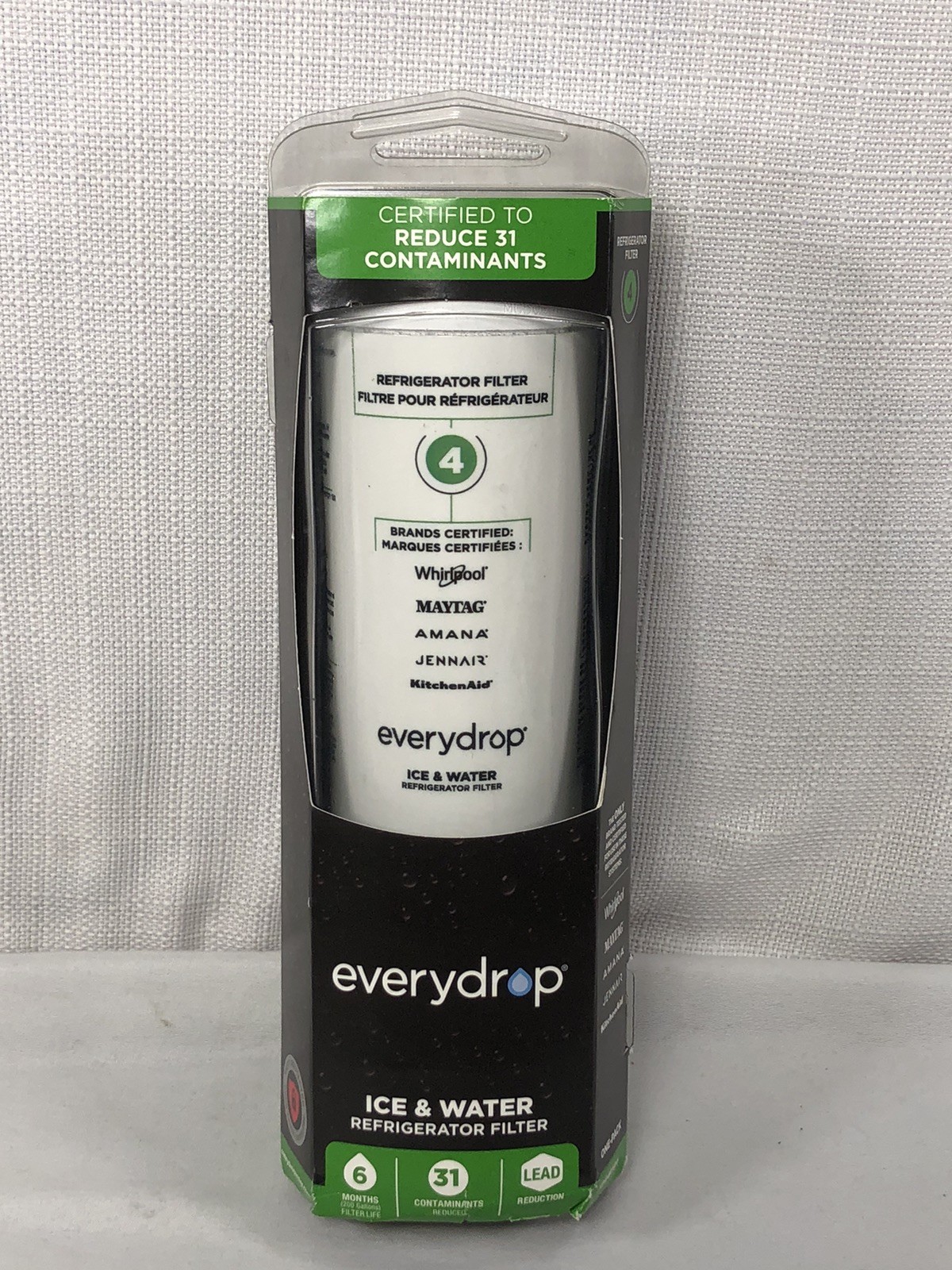 EveryDrop Water Filter 4 EDR4RXD1 Fridge Ice 6-Month, New Sealed
