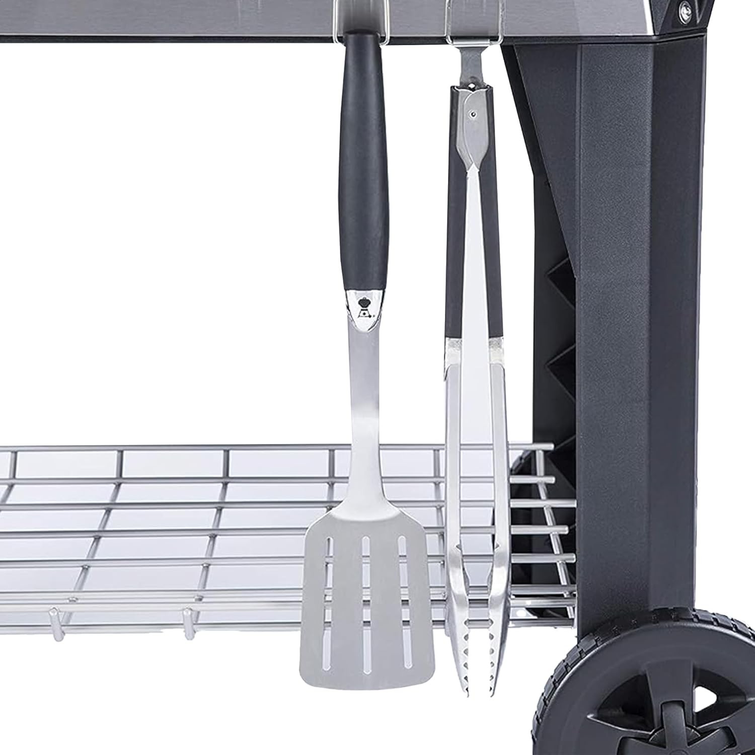 Weber Pulse 2000 Electric Grill Rolling Cart w/Foldable Table, Black BRAND NEW