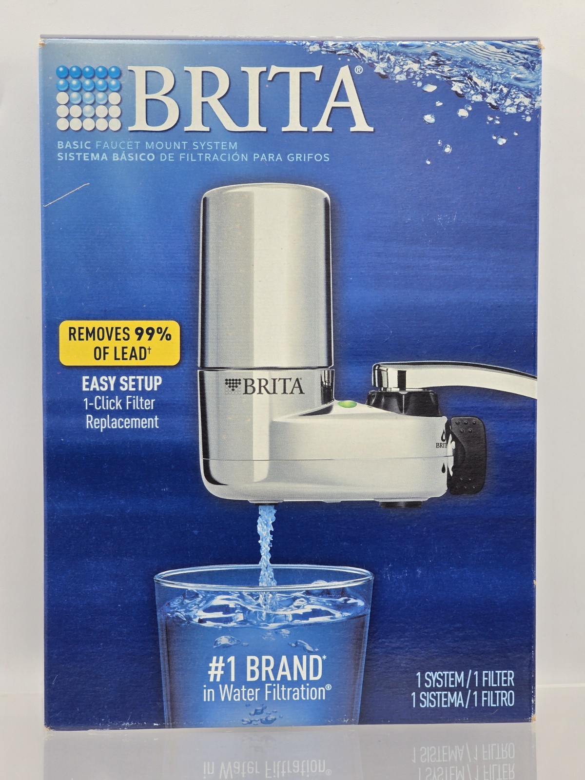 NEW Brita 35618 On Tap Faucet Mount 1 Liter Water Chrome Filter System SAFF-100