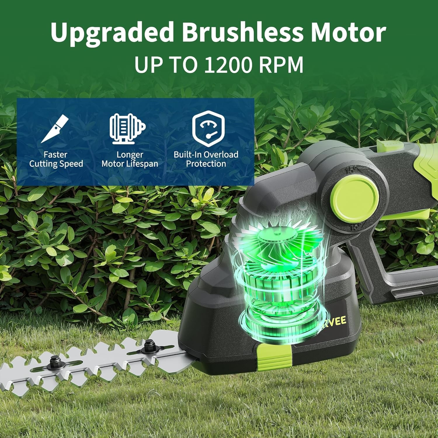 2-in-1 Cordless Hedge Trimmer 20V Battery Handheld Shrub Trimmer & Grass Shear