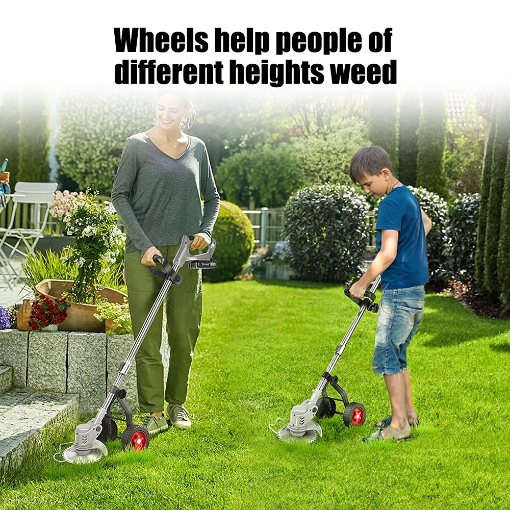 Universal Grass Rope Trimmer Weeder Stabilizing Adjustable Support Wheel Set NEW